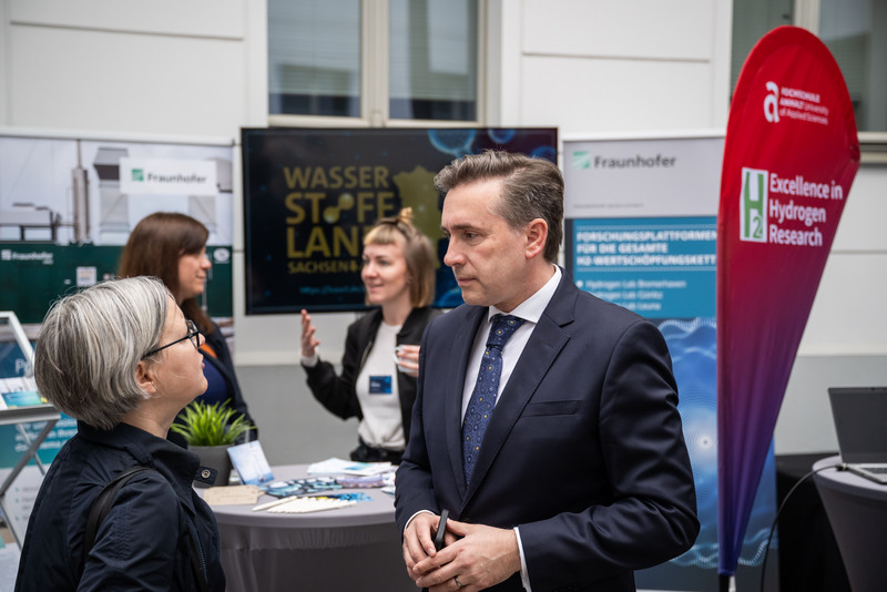 Infostand im Atrium der Landesvertretung von Sachsen-Anhalt in Berlin