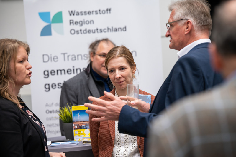 Infostand im Atrium der Landesvertretung von Sachsen-Anhalt in Berlin