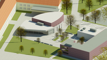 Grafik zur Visualisierung des Neubaus vom klinischen Hörsaa