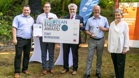 Nach erfolgreicher Rezertifizierung wurde die Stadt Wernigerode gestern für ihre vorbidllichen energie- und klimapolitischen Anstrengungen erneut mit dem European Energy Award (eea) ausgezeichnet.