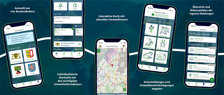 Screenshots der Umwelt-App