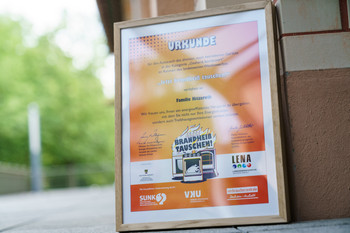 Urkunde für den Tausch des älteren, noch betriebenen Gerätes in der Kategorie "Gasherd, kombiniert" im Rahmen des Wettbewerbes "Jetzt brandheiß tauschen"