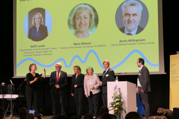 Eröffnung der Konferenz „EuroMAB 2024“ in Lutherstadt Wittenberg durch Umweltminister Prof. Dr. Armin Willingmann, Bundesumweltministerin Steffi Lemke sowie die Präsidentin der Deutschen UNESCO-Kommission, Prof. Dr. Maria Böhmer
