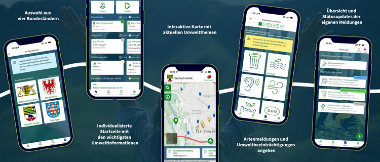 Screenshots der Umwelt-App